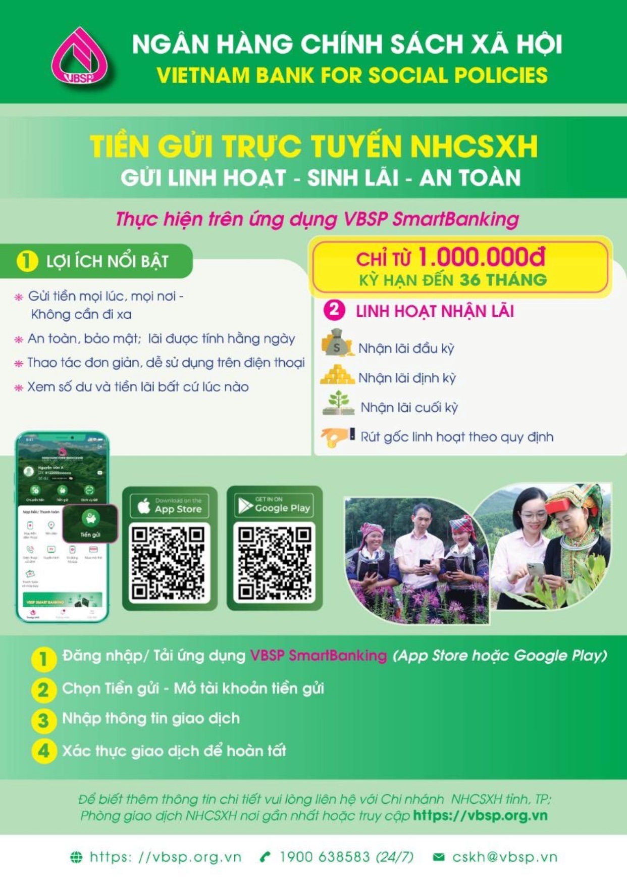 TIỀN GỬI TRỰC TUYẾN NHCSXH – TIỆN LỢI NGAY TRÊN ĐIỆN THOẠI VBSP News