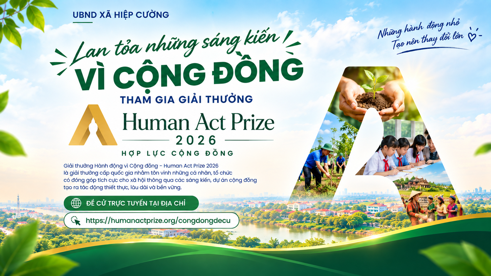 LAN TỎA NHỮNG SÁNG KIẾN VÌ CỘNG ĐỒNG, THAM GIA GIẢI THƯỞNG HUMAN ACT PRIZE 2026