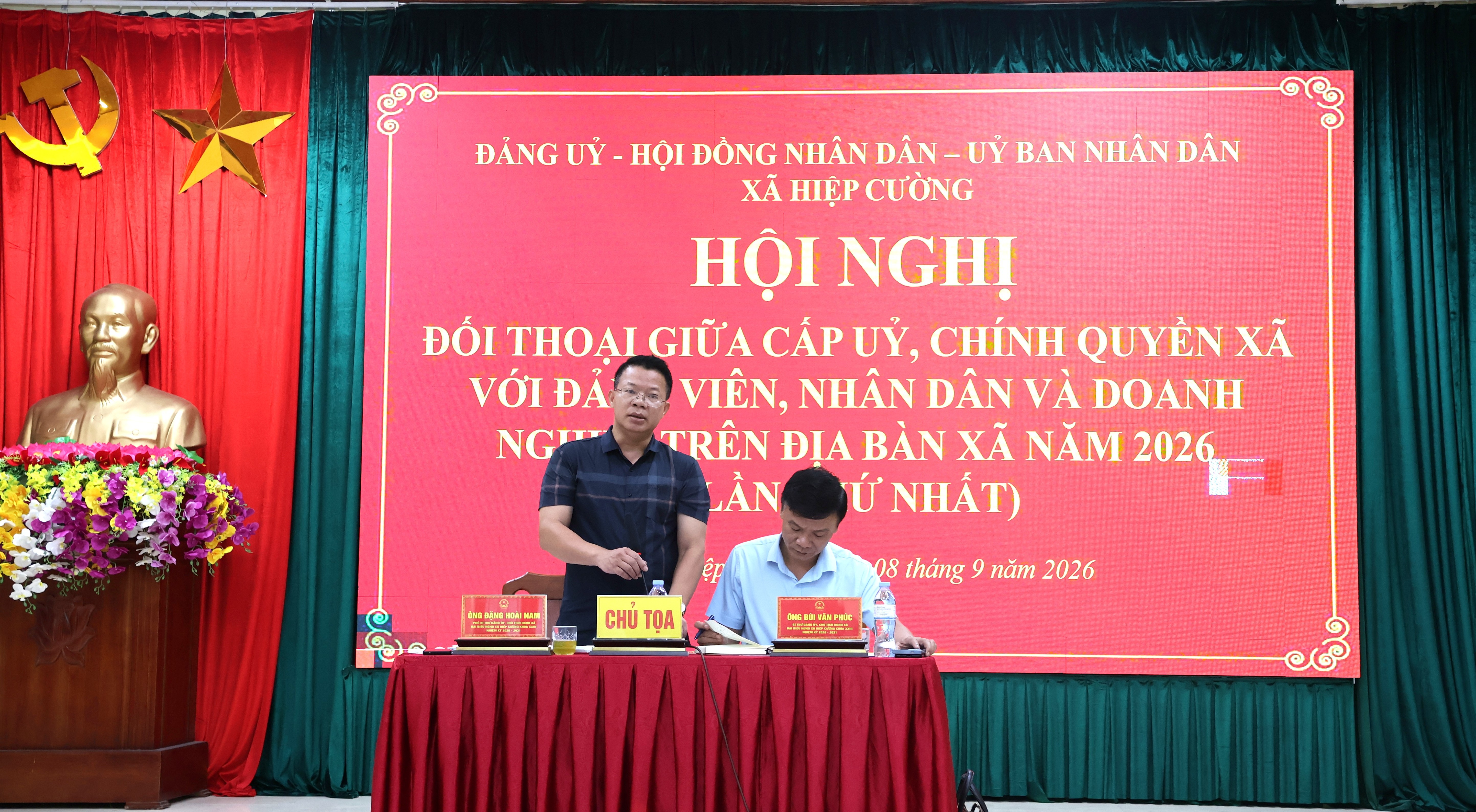 Xã hiệp cường tổ chức hội nghị đối thoại giữa cấp ủy, chính quyền với đảng viên, nhân dân và doanh nghiệp lần thứ nhất.
