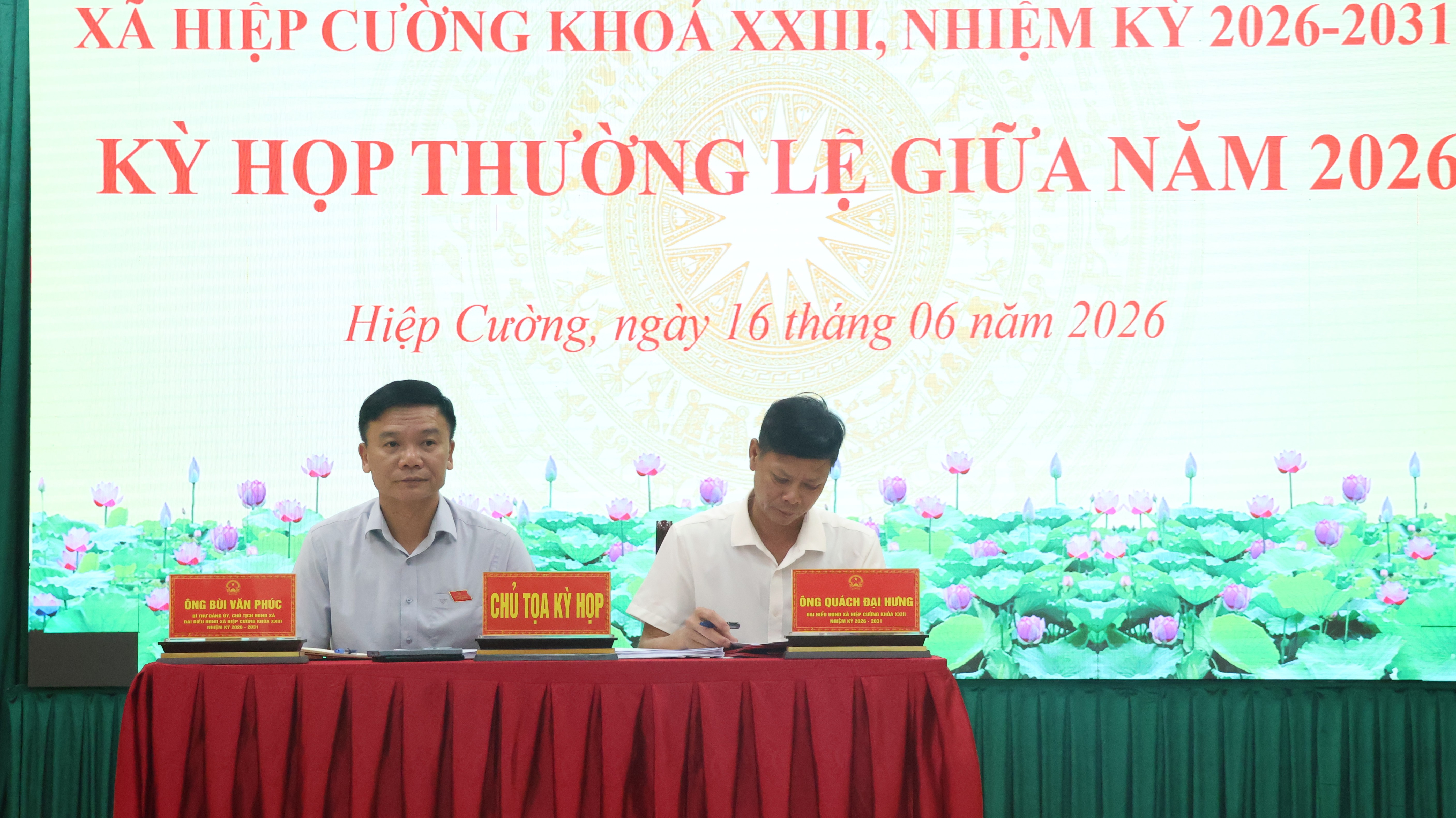 Kỳ họp thứ hai - kỳ họp thường lệ giữa năm 2026 hội đồng nhân dân xã hiệp cường khóa 23, nhiệm kỳ 2026-2031.